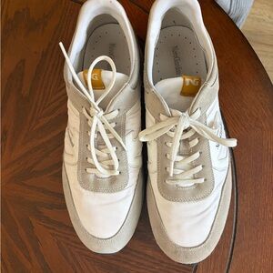 Nero Giardini White and Tan Sneakers